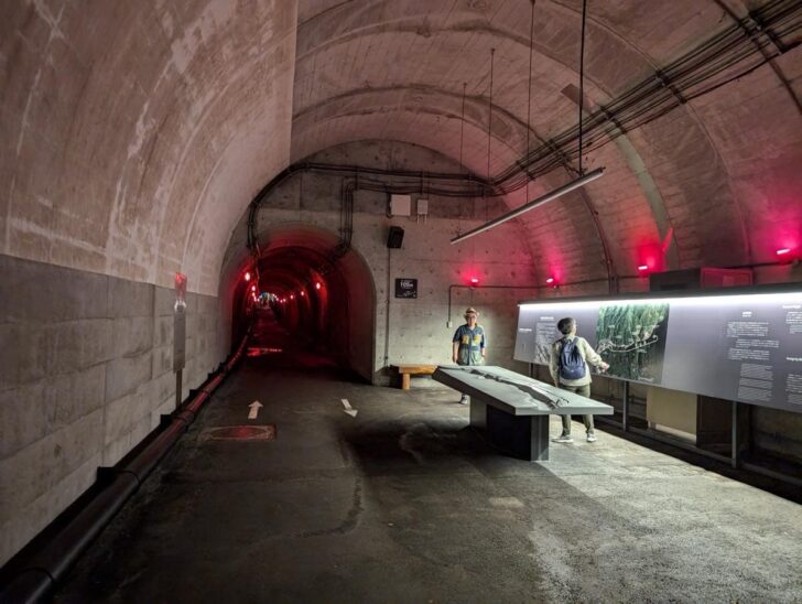 There are spaces along the tunnel where you can take a brief rest