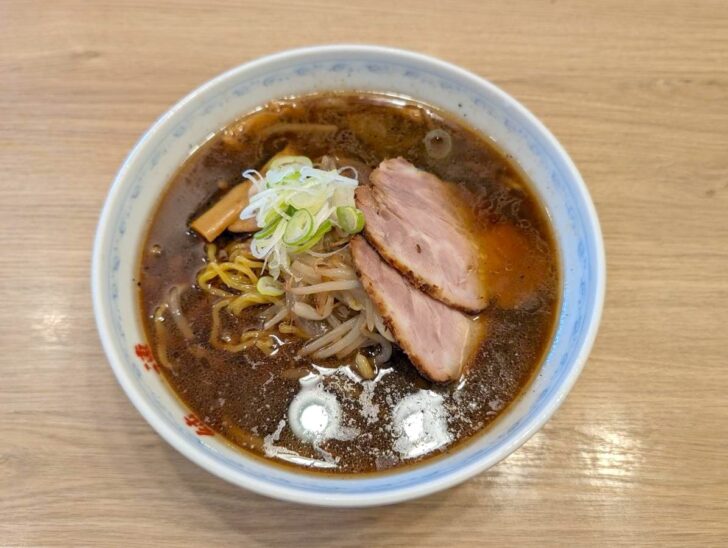 Soy sauce ramen with dark broth