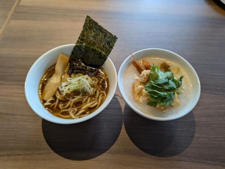 Starting the day with ramen and congee