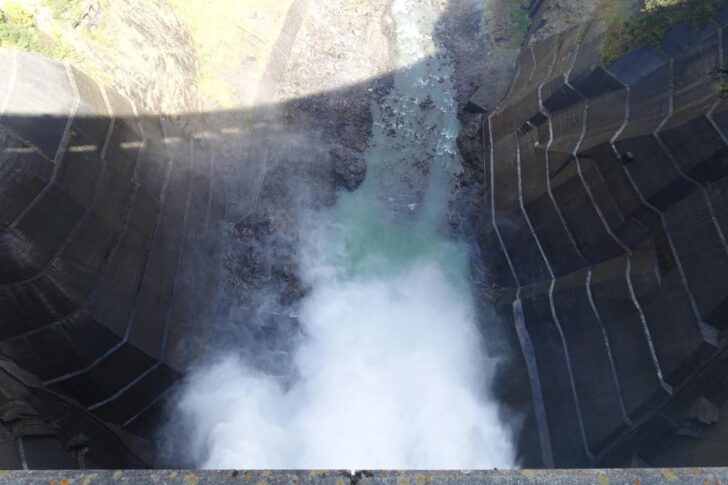 View of the discharge from above