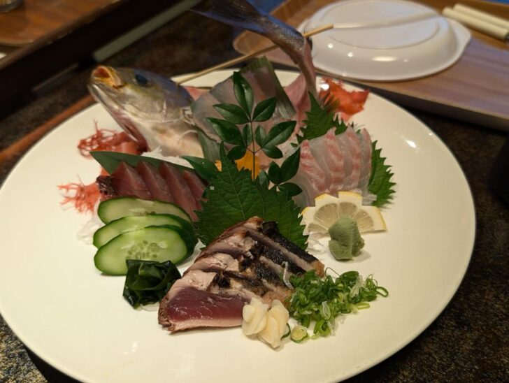 Assorted fresh local fish with seared bonito