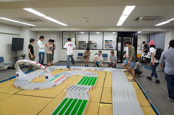 We brought our cars to the track, and the race began