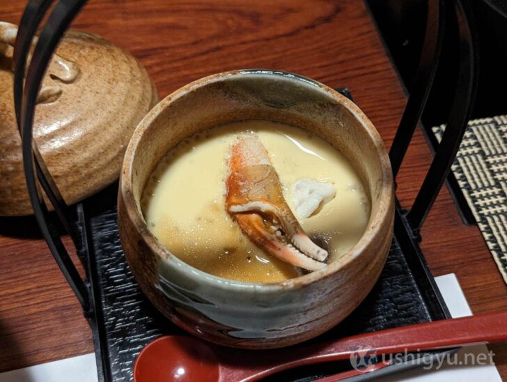 Seafood chawanmushi with crab