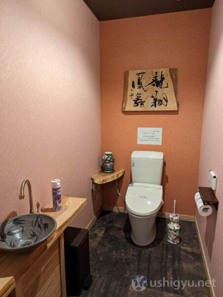 Spacious toilet area