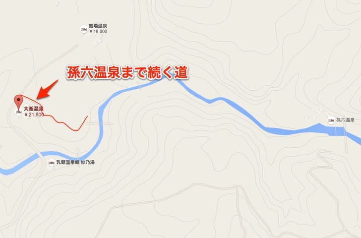 Google Map Route to Magoroku Onsen