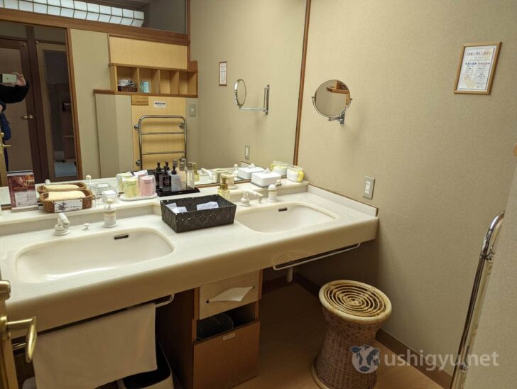 Double sinks and amenities