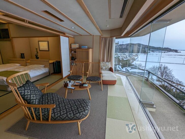 Snowy view from the room