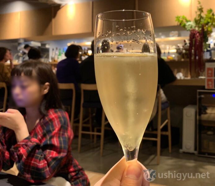 Cheers with sparkling wine