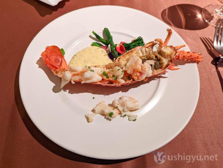 Amakusa Spiny Lobster with Fuki Miso-Flavored Sabayon Sauce