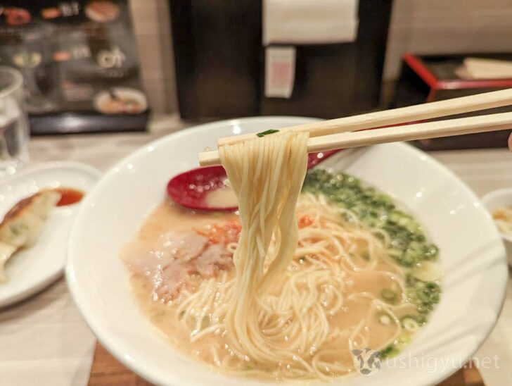 Ultra-thin noodles absorb the soup beautifully
