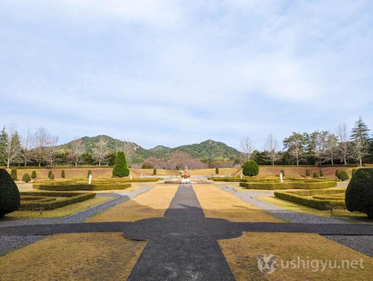 Past the entrance is a huge garden