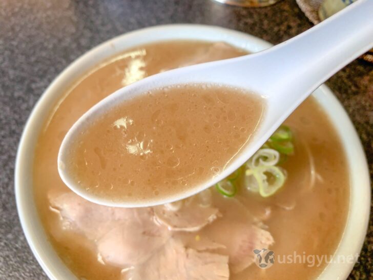 Tasting the soup at Ichigen