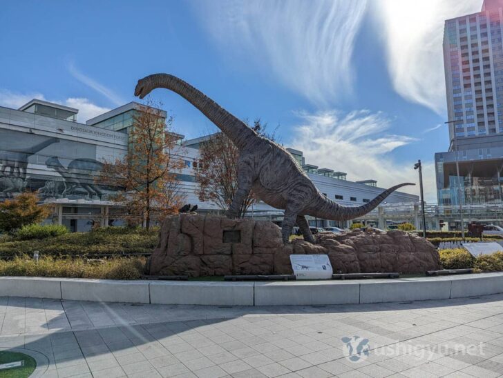 Fukui Station is famous for its dinosaur statues