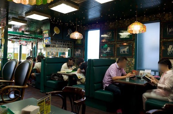 Interior feels like an old café or American diner