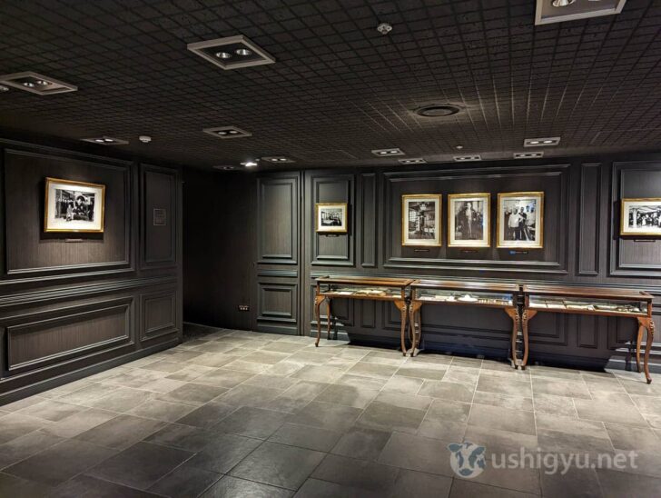 Exhibition space showcasing Italiaken's history upstairs from the entrance