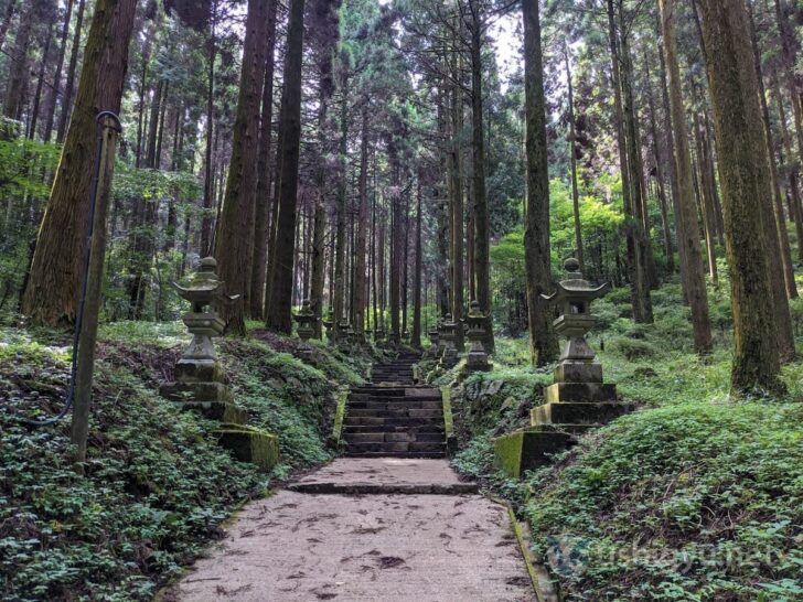 The moss-covered lanterns really add character to the scene