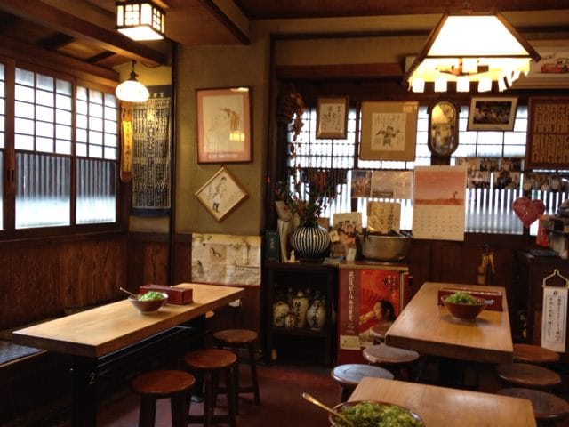 Traditional wooden interior of Karono Uron