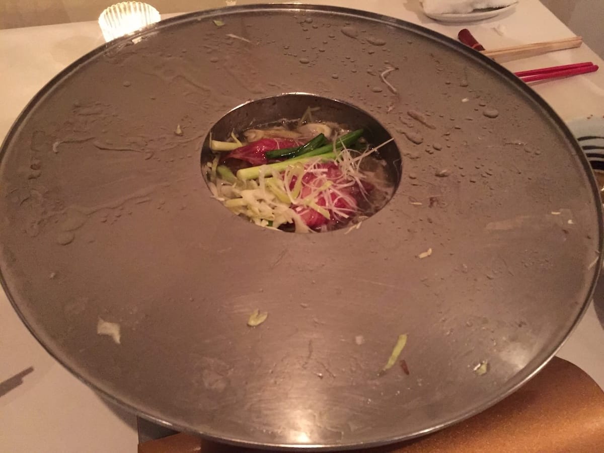 Empty pot after finishing the entire meat mountain