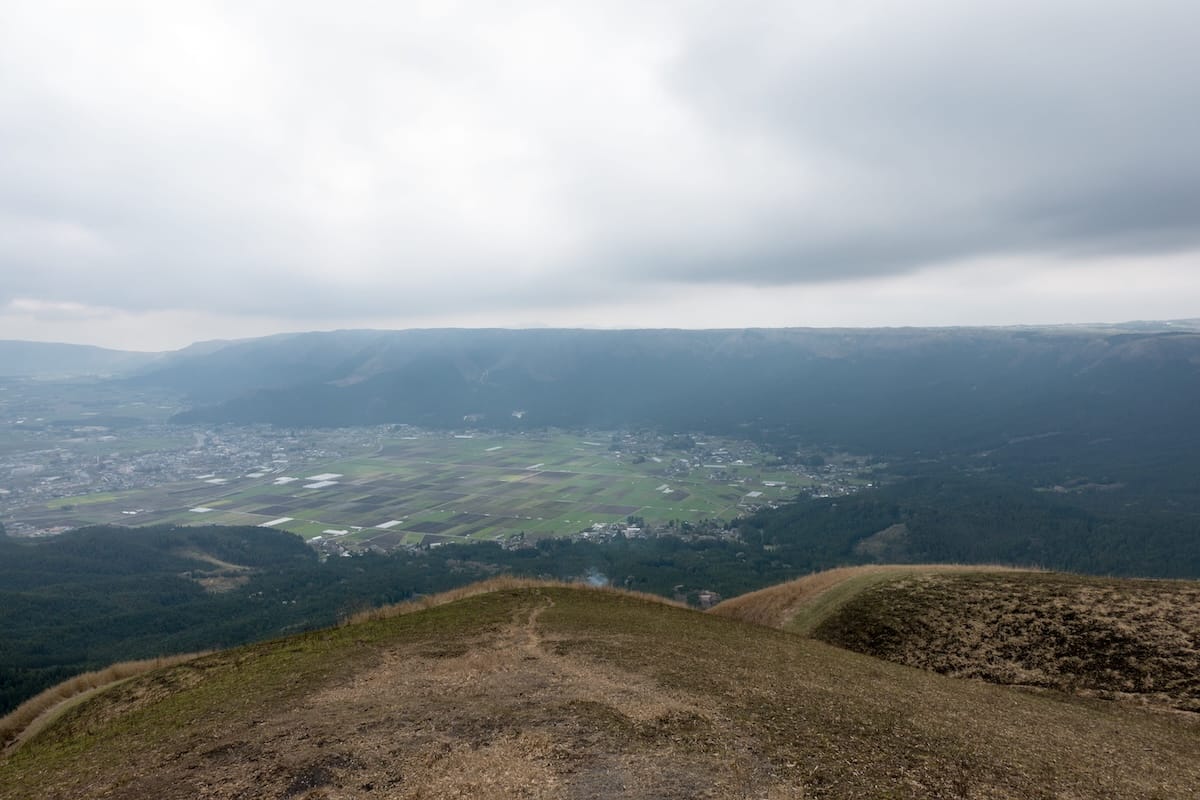 View over Aso’s massive caldera from Daikanbo