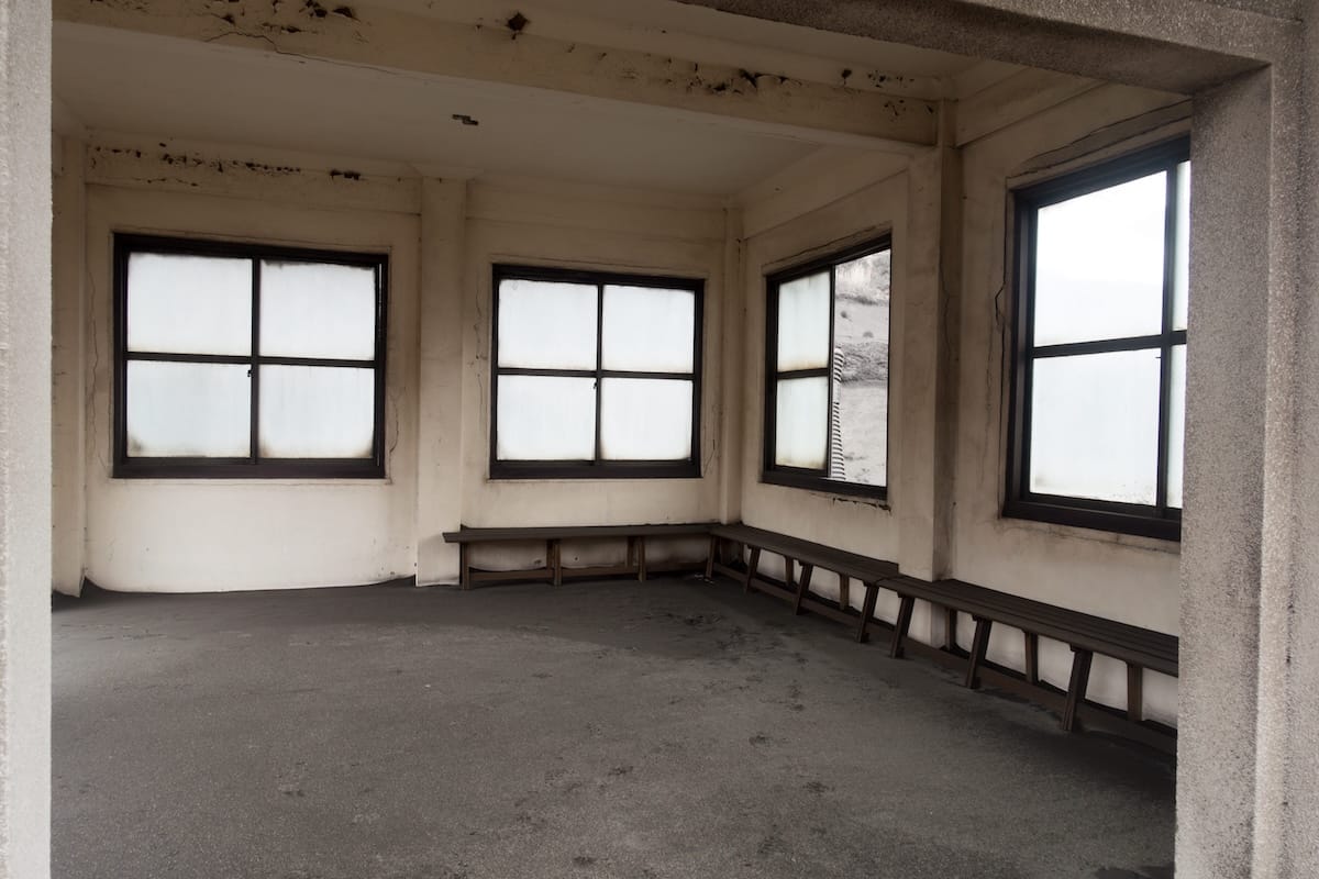 Abandoned ropeway waiting room