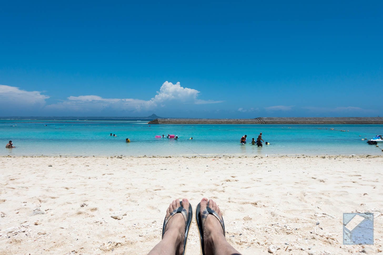 Relaxing and playing at Minnajima beach