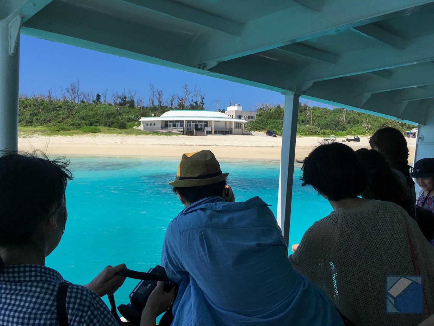 Crystal-clear blue water around Minnajima