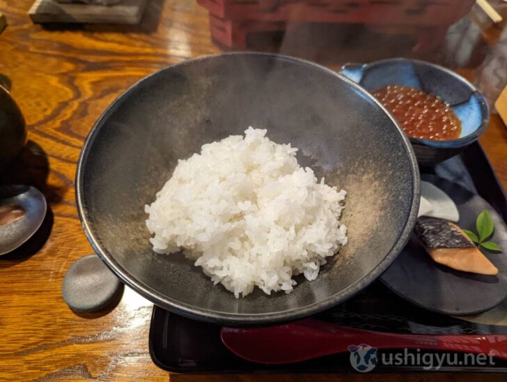 Niigata’s famous Koshihikari rice cooked in a donabe