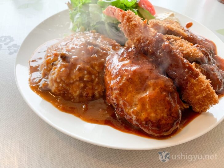 Curry and hamburger from the Triple Turkish Rice