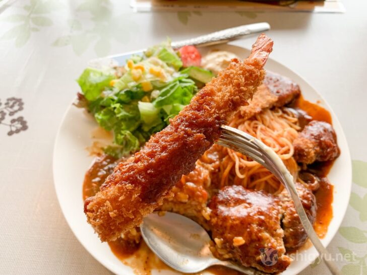 Fried shrimp from the Triple Turkish Rice