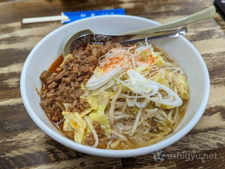 Spicy Meat Ramen also uses the same miso base but tastes different