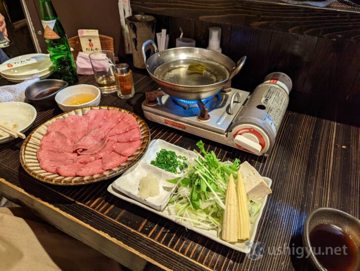 Today's main dish - beef tongue shabu-shabu