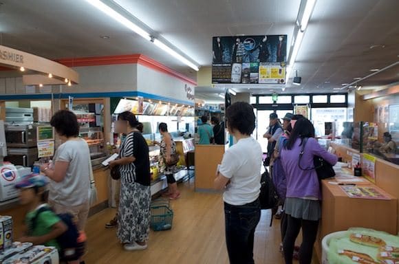 Eat-in space inside the store
