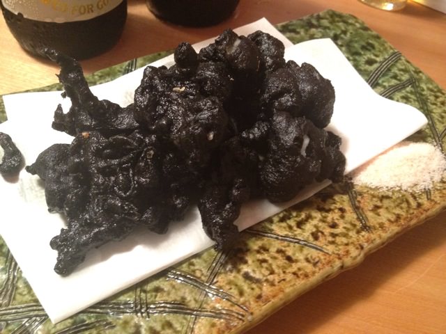 Black tempura made with squid ink batter