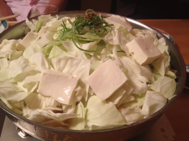 Salt-based motsu nabe without garlic chives