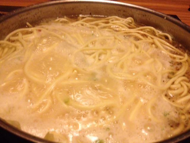 Champon noodles to finish the motsu nabe course