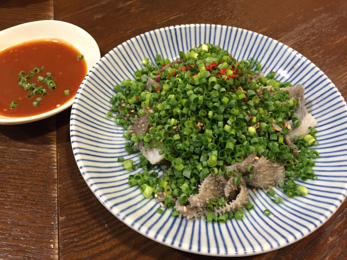 Fresh and crunchy senmai with miso sauce