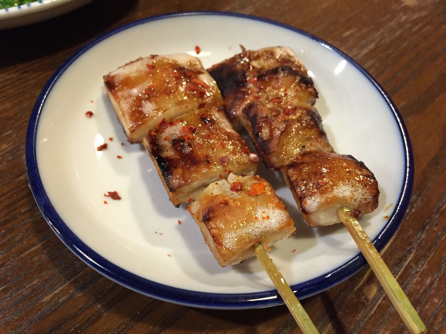 Crispy and juicy grilled pork rectum