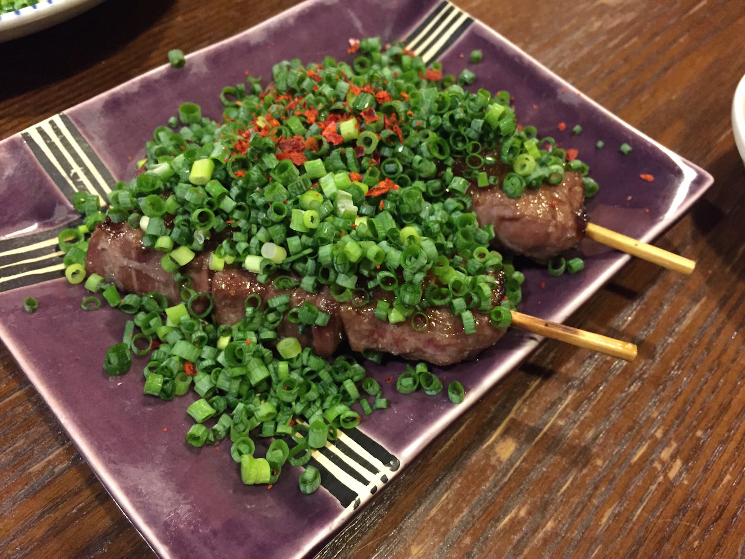 Juicy harami with lots of green onions
