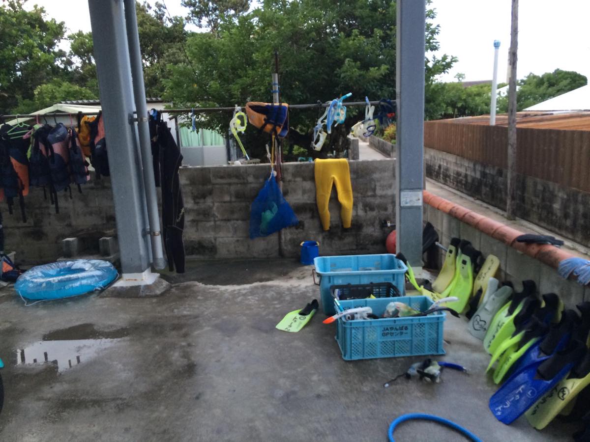 Snorkeling equipment provided by guesthouse