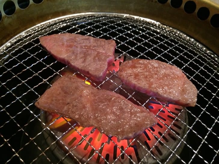 Enjoying grilled Ishigaki beef