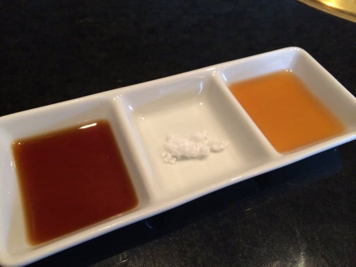 Sauces and salt for beef