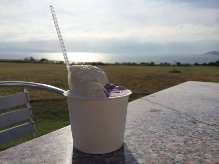 Enjoying gelato overlooking the ocean