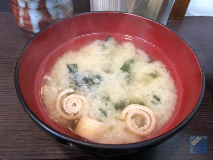 Finishing bowl of miso soup