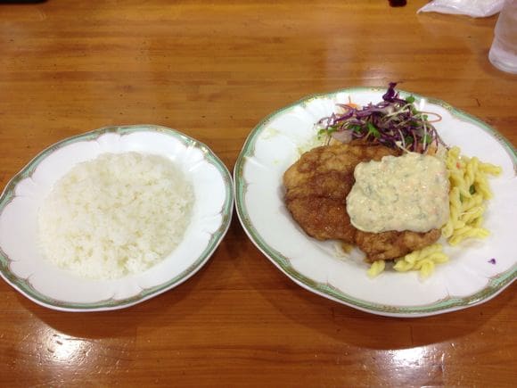 Plated chicken nanban with rice