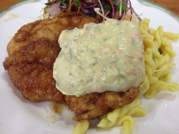 Chicken nanban with tartar sauce close-up