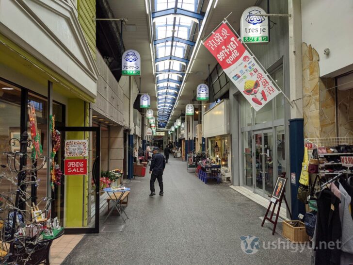 Kurashiki Ebisu Shopping Arcade between Kurashiki Station and historic district