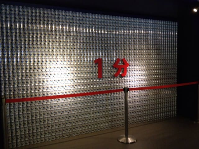 Display of one minute beer production volume