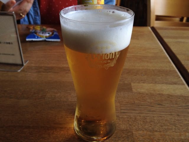 Freshly poured Orion Beer in glass