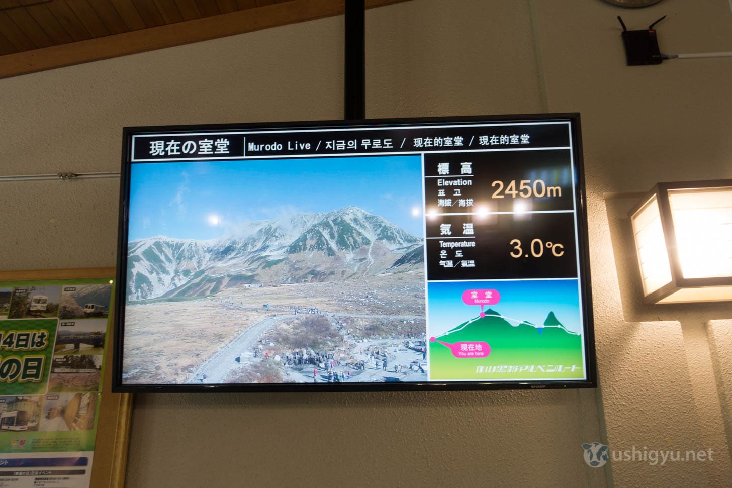 Temperature warning sign showing 3 degrees Celsius