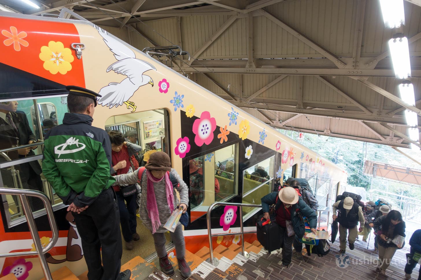 Bijodaira station elevated on mountainside